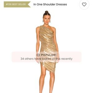 Gold One-Shoulder Dress